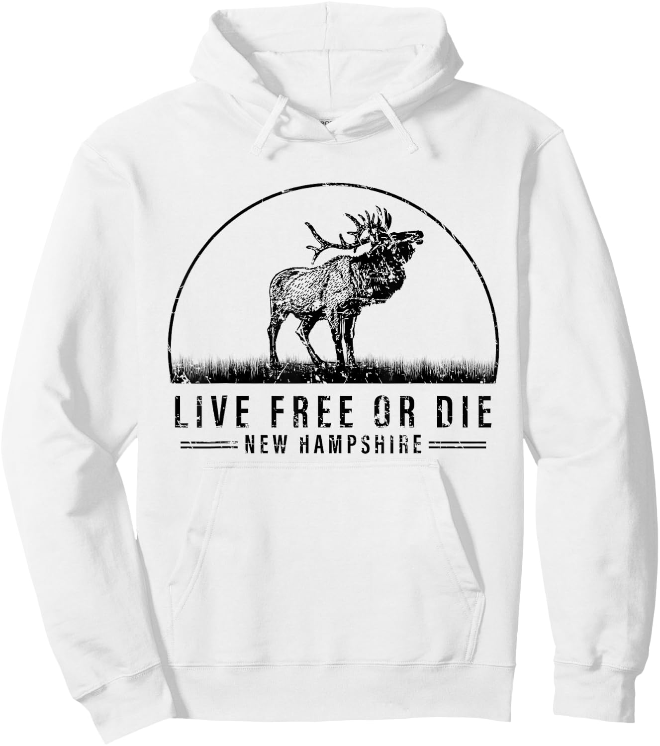 Live Free Or Die New Hampshire Hoodie - Hoodie | White