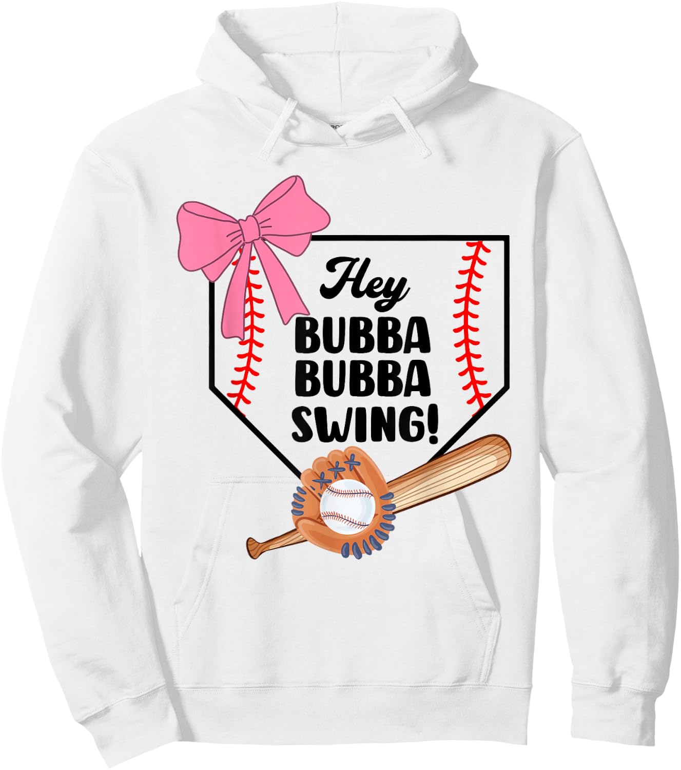 Hey Bubba Bubba Swing, Baseball Season, Baseball Girls Hoodie - Hoodie | White