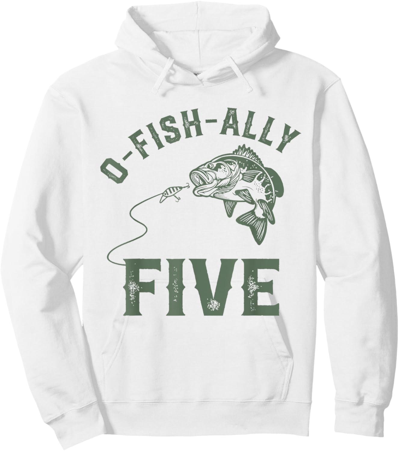 O-fish-ally Five Birthday Decorations 5th Birthday Boy Hoodie - Hoodie | White