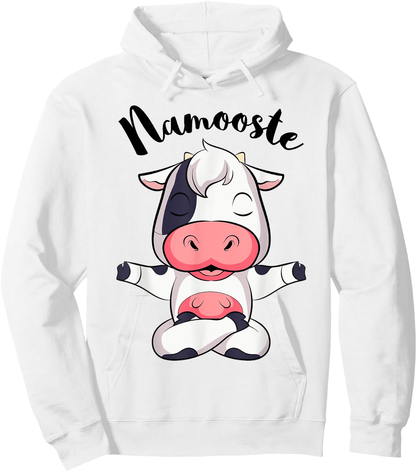 Namoostee Cow Shirt Women Girls Cow Lover Gifts Namaste Yoga Hoodie - Hoodie | White