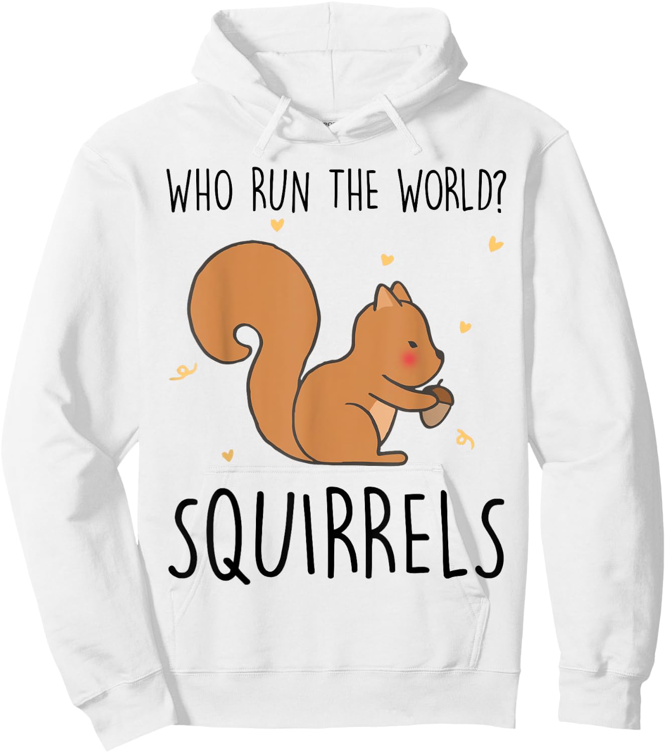 Who Run The World Squirrels Funny Squirrel Animal Lover Gift Hoodie - Hoodie | White