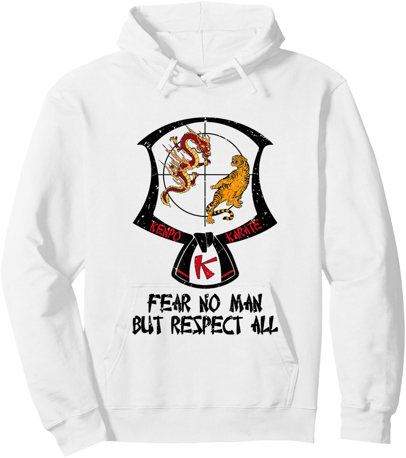 Kenpo Karate Patch Black Belt Saying Belt Ranking Hoodie - Hoodie | White