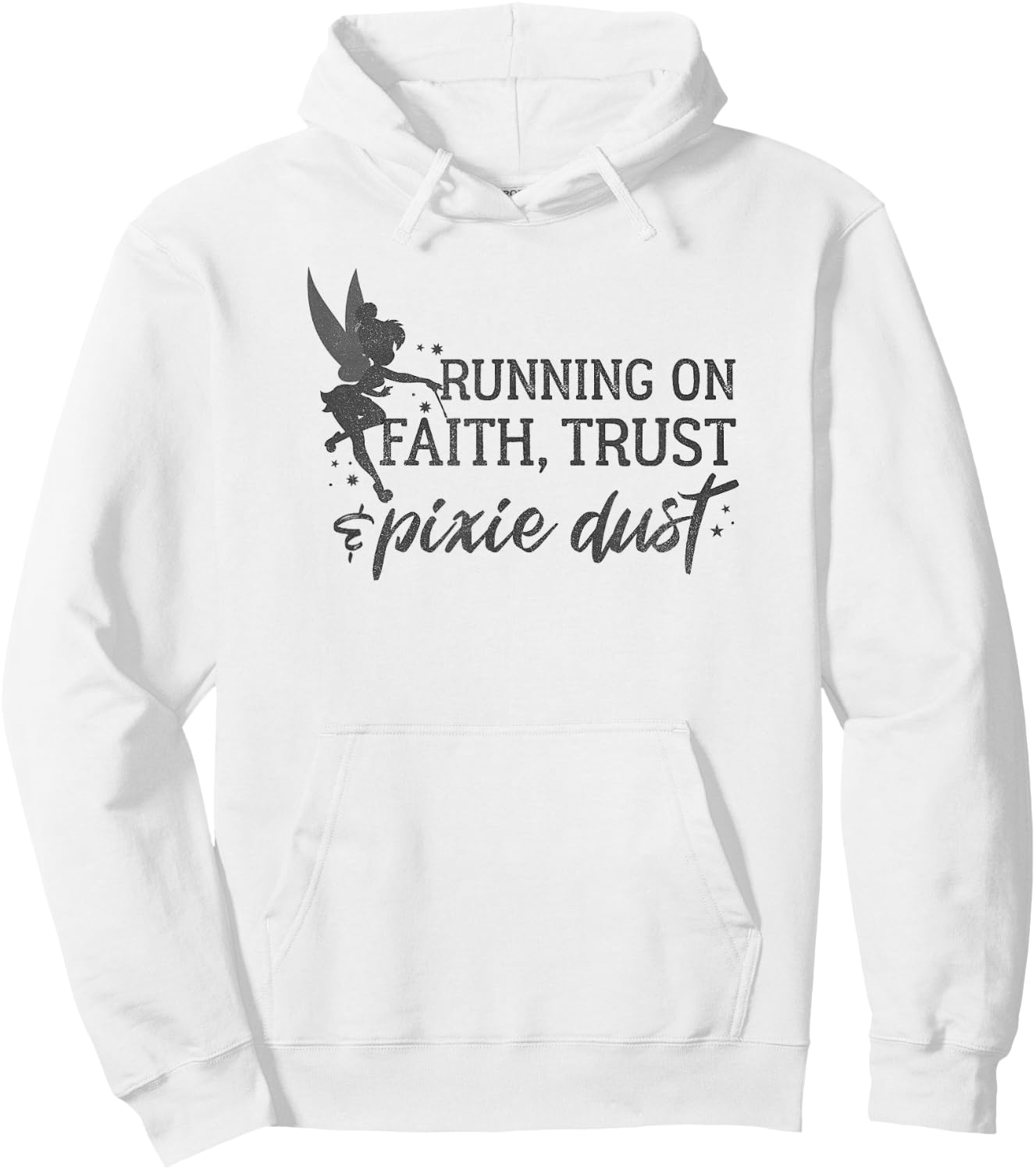 Disney Peter Pan Tinker Bell Running On Faith Trust Dust Hoodie - Hoodie | White