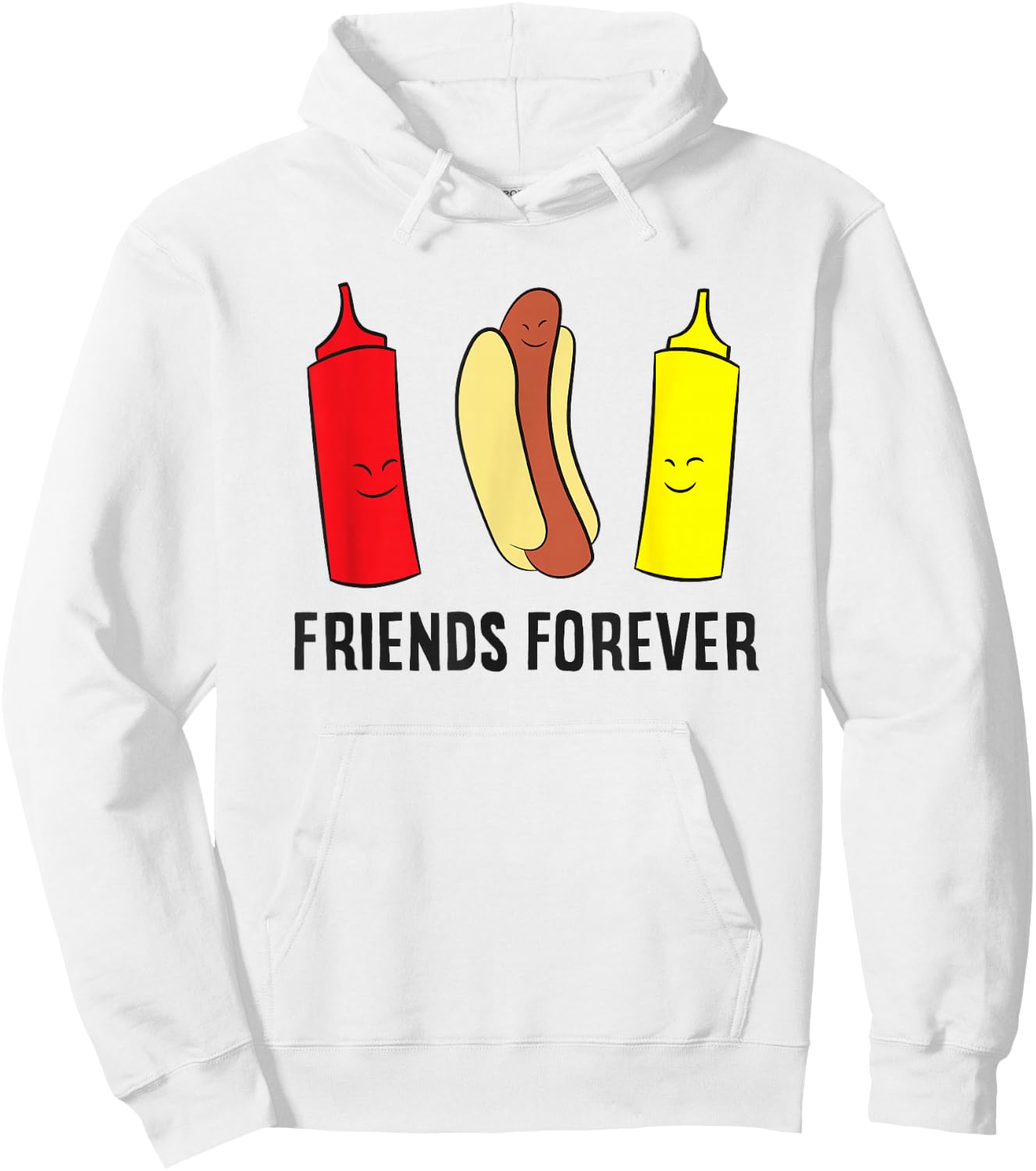 Hotdog Ketchup Mustard Friends Forever Funny Hot Dog Hoodie - Hoodie | White