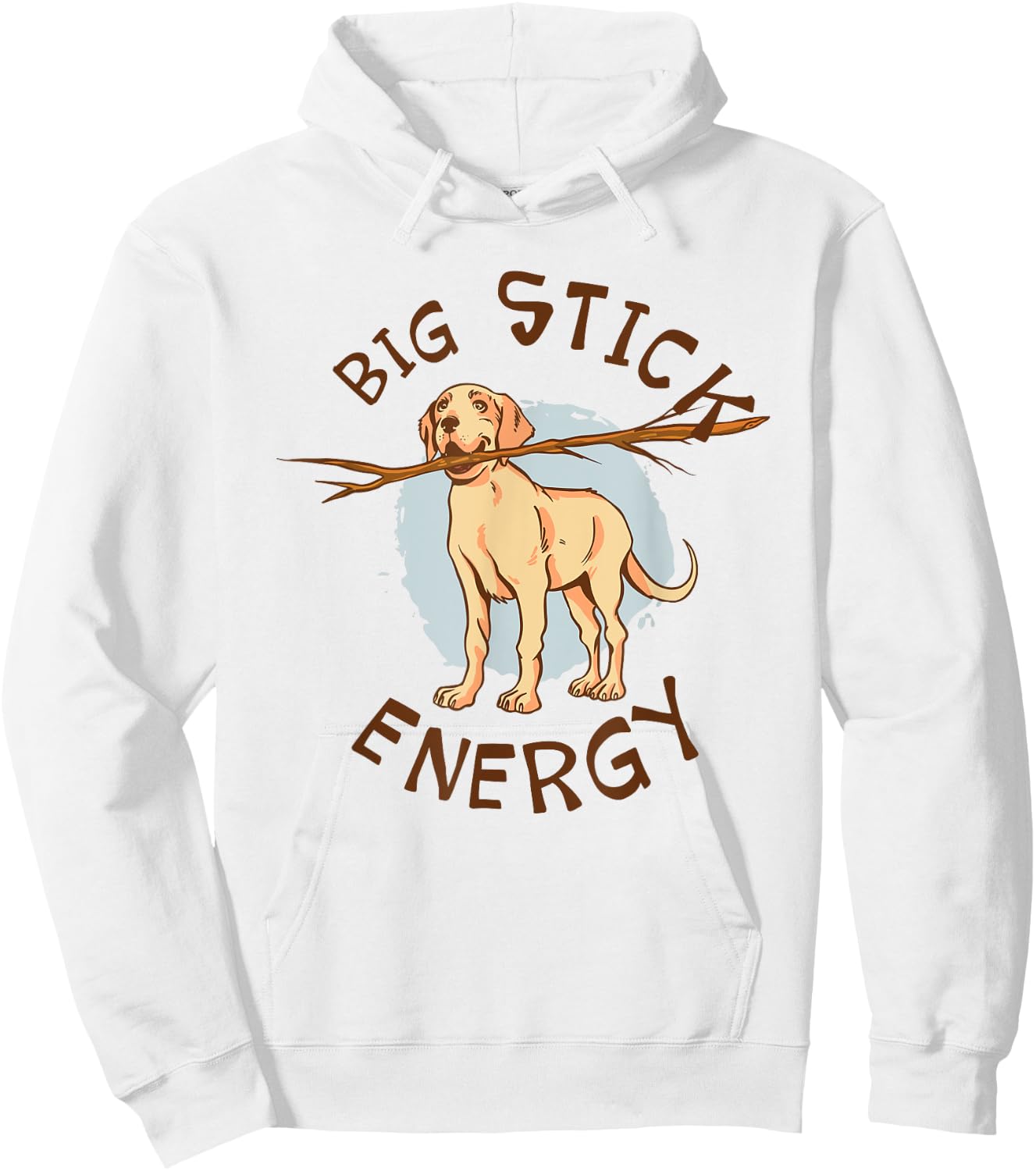 Big Stick Energy Cute Yellow Labrador Retriever Owner Hoodie - Hoodie | White