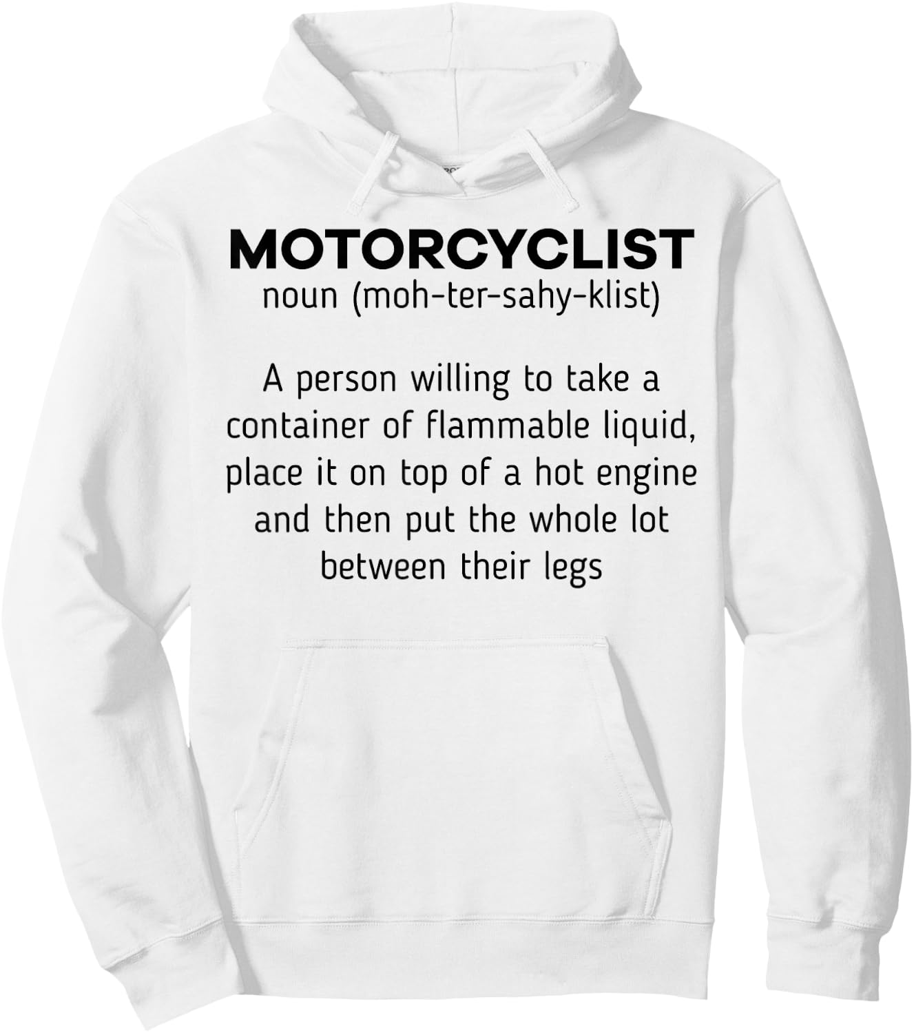 Motorcyclist Noun Definition Motorcycle Biker Motorbike Hoodie - Hoodie | White