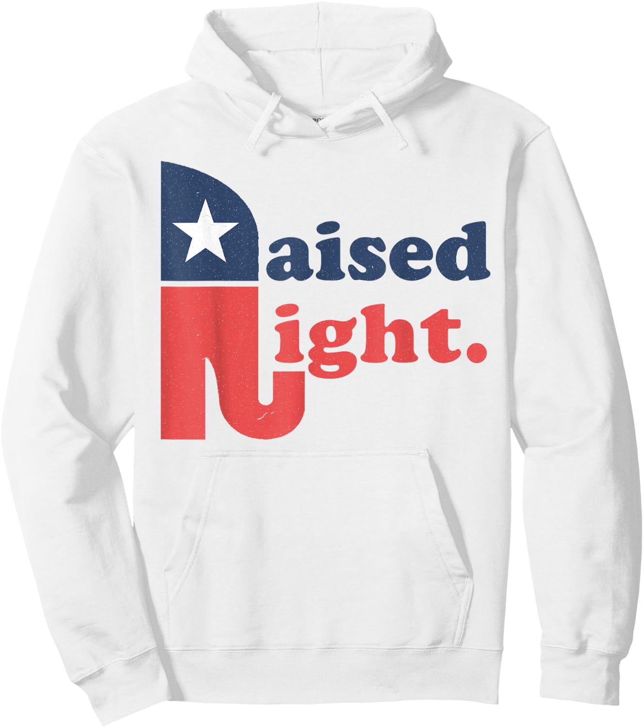Raised Right Republican Elephant Retro Style Distressed Gift Hoodie - Hoodie | White