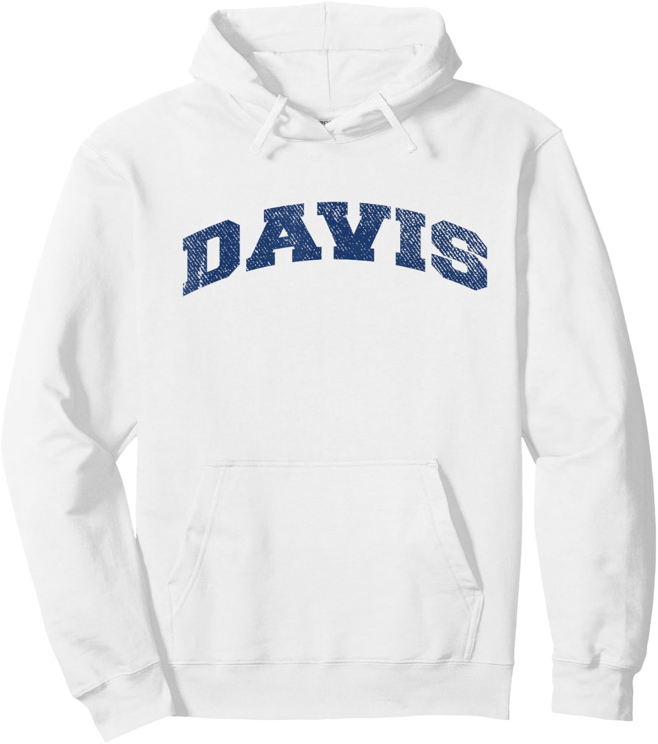 Davis California Varsity Style Vintage Grey Hoodie - Hoodie | White
