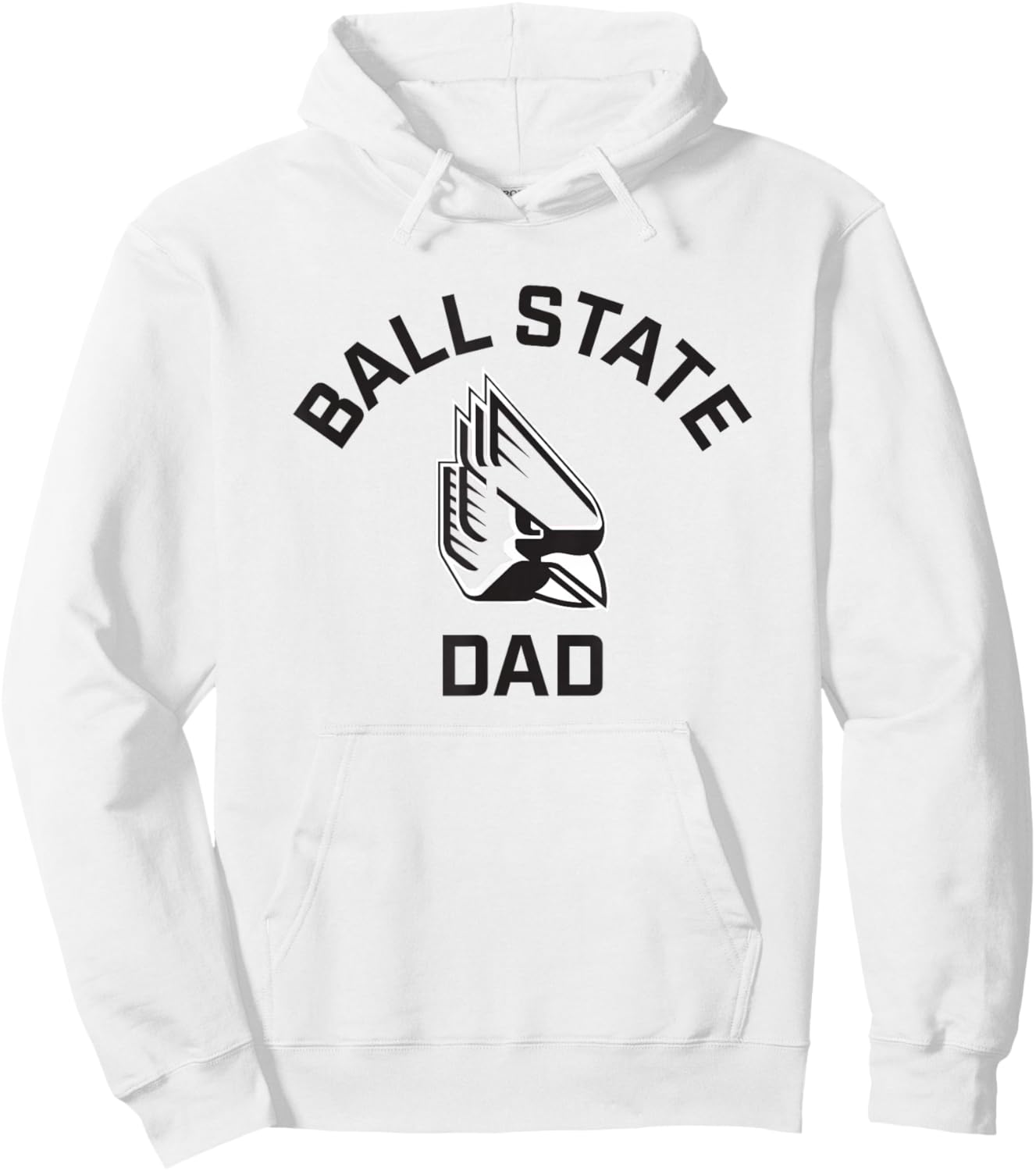 Ball State University Cardinals Arched Dad Hoodie - Hoodie | White