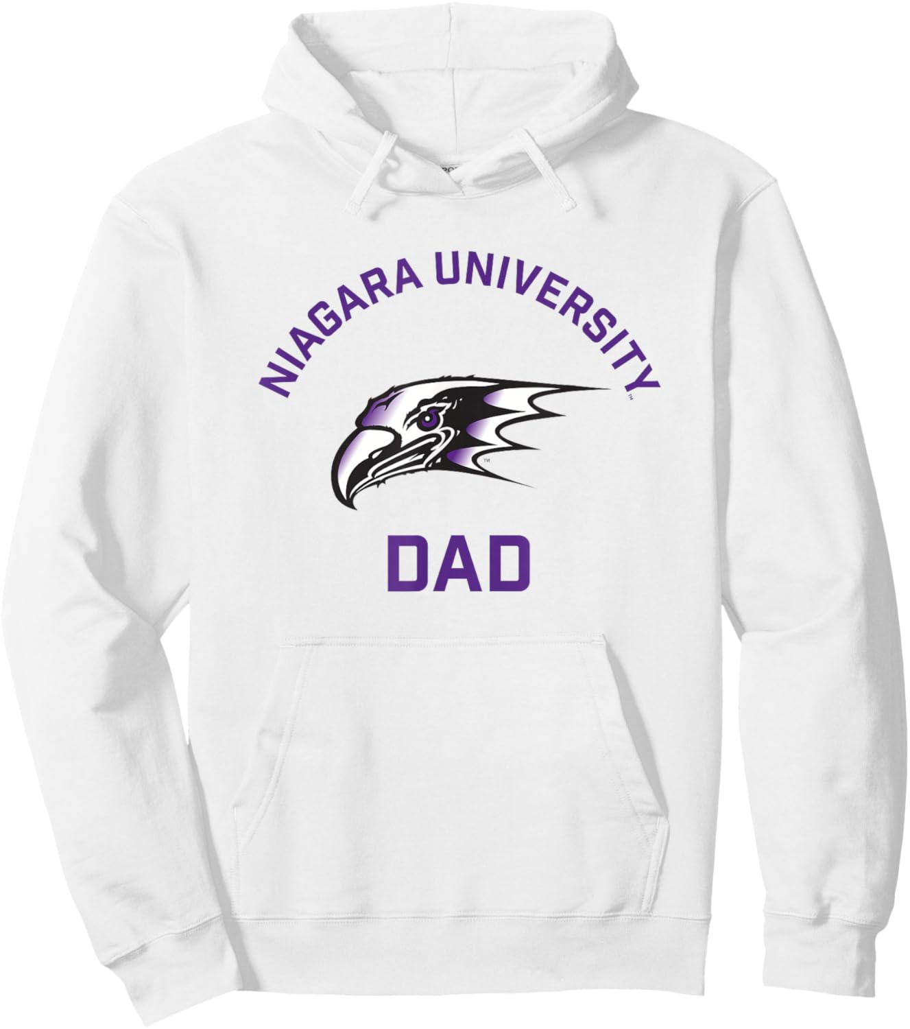 Niagara University Purple Eagles Arched Dad Hoodie - Hoodie | White