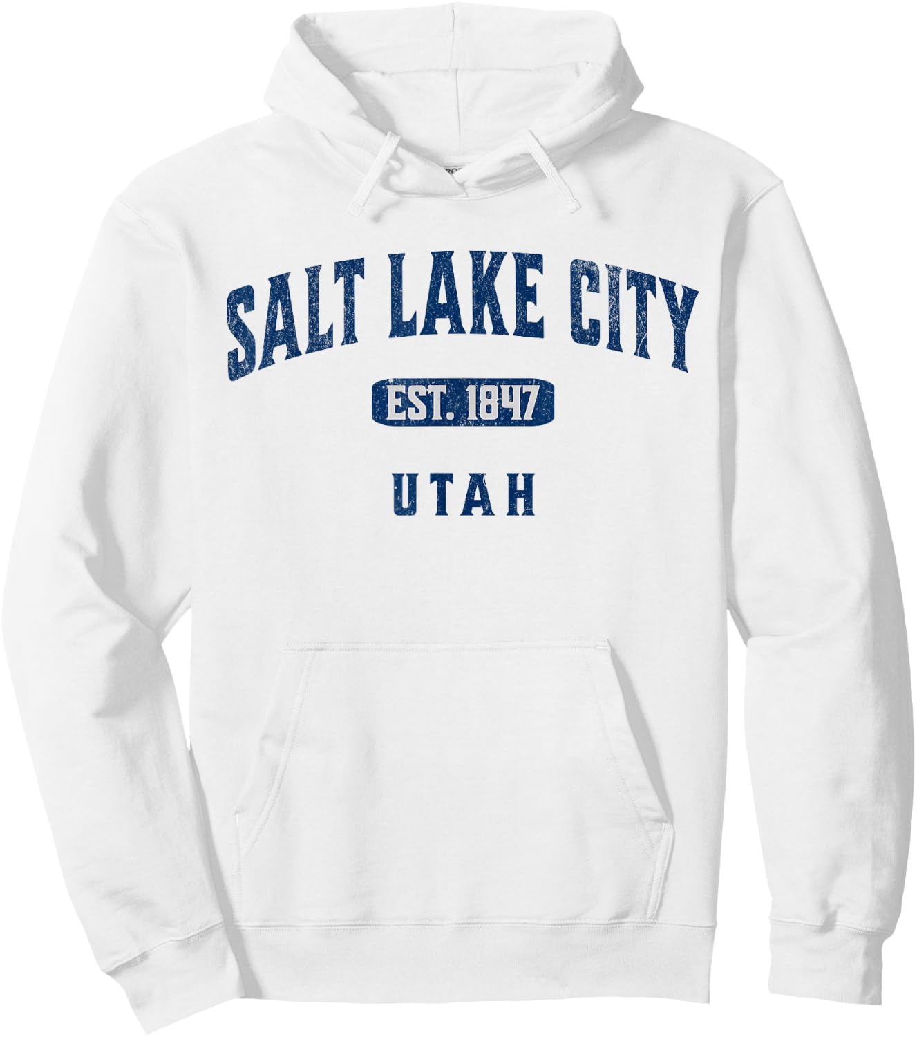 Vintage Athletic Souvenir Visit Salt Lake City Utah Hoodie - Hoodie | White