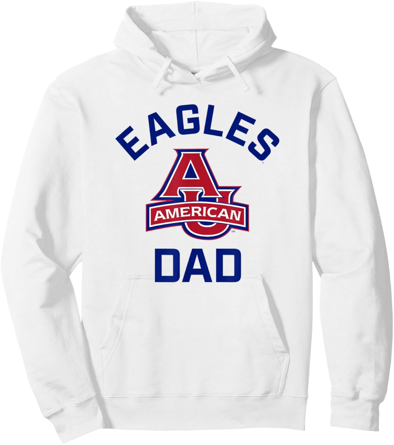 American University AU Eagles Arched Dad Hoodie - Hoodie | White