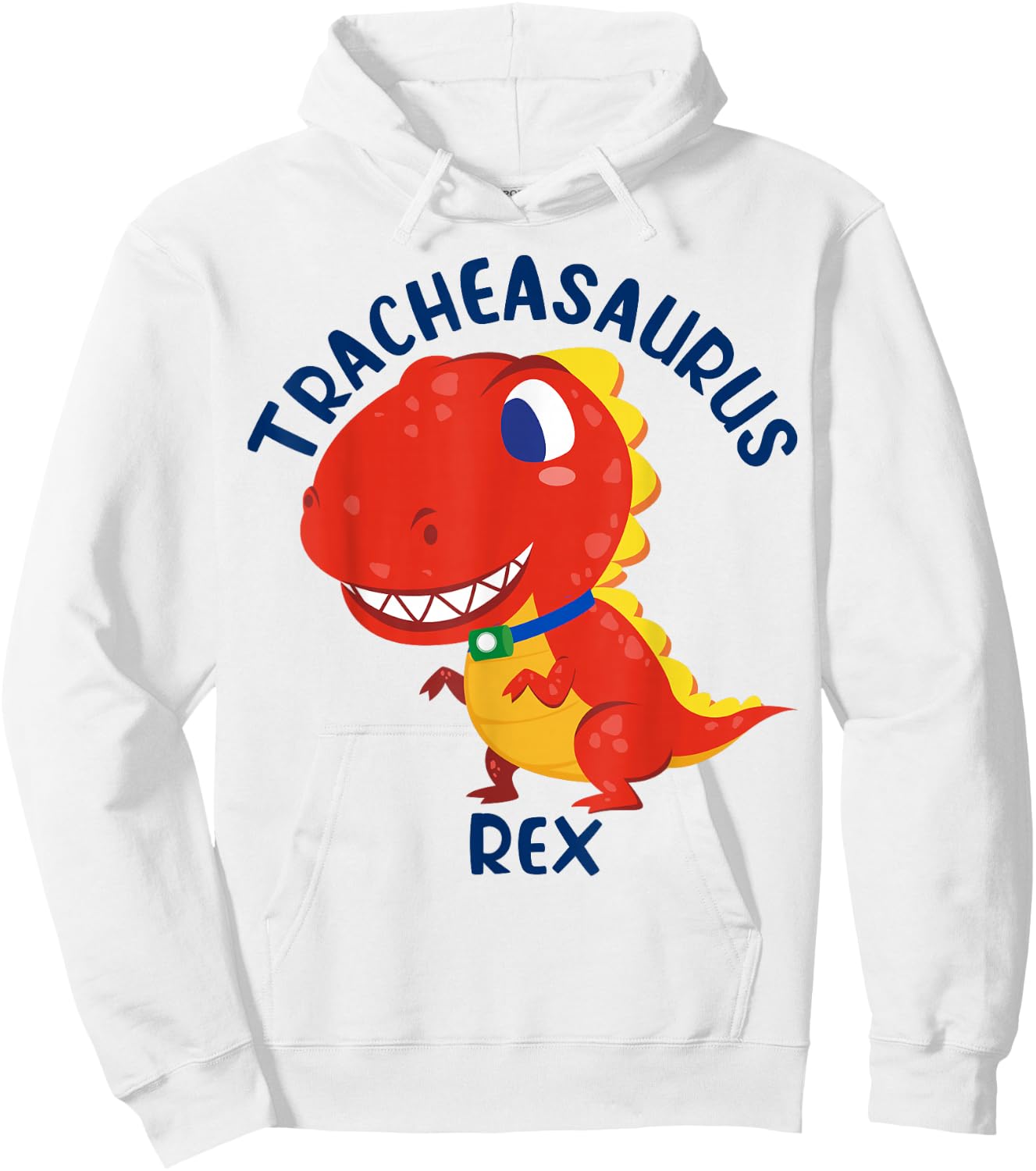 Tracheasaurus Rex Tracheostomy Awareness Dinosaur Hoodie - Hoodie | White
