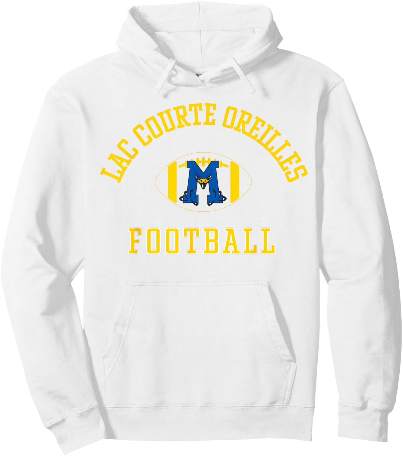 Lac Courte Oreilles Ojibwe School Migiziwag Football Hoodie - Hoodie | White