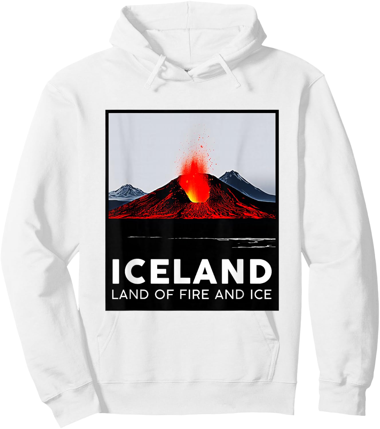 Iceland Volcano Fire Ice Hiking Camping Outdoors Vatnajökull Hoodie - Hoodie | White