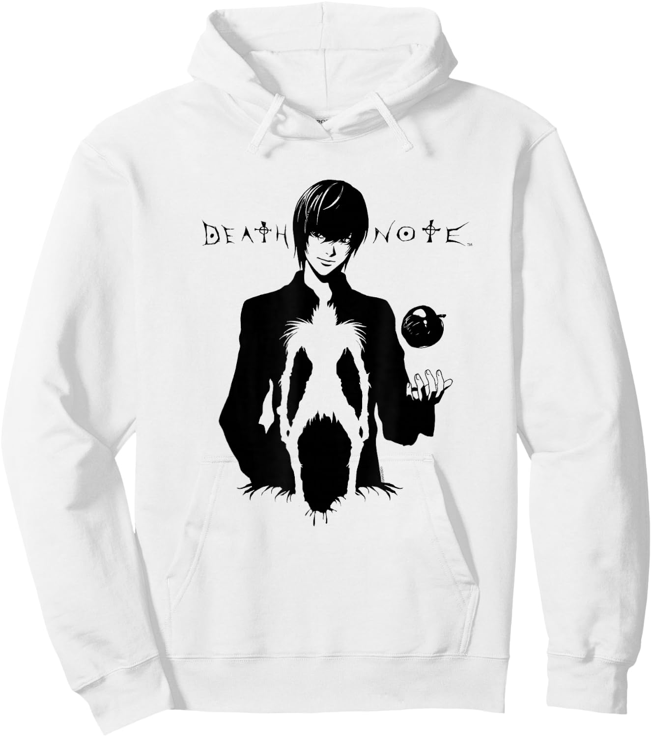 Death Note Light Silhoutte with Ryuk Anime Hoodie - Hoodie | White