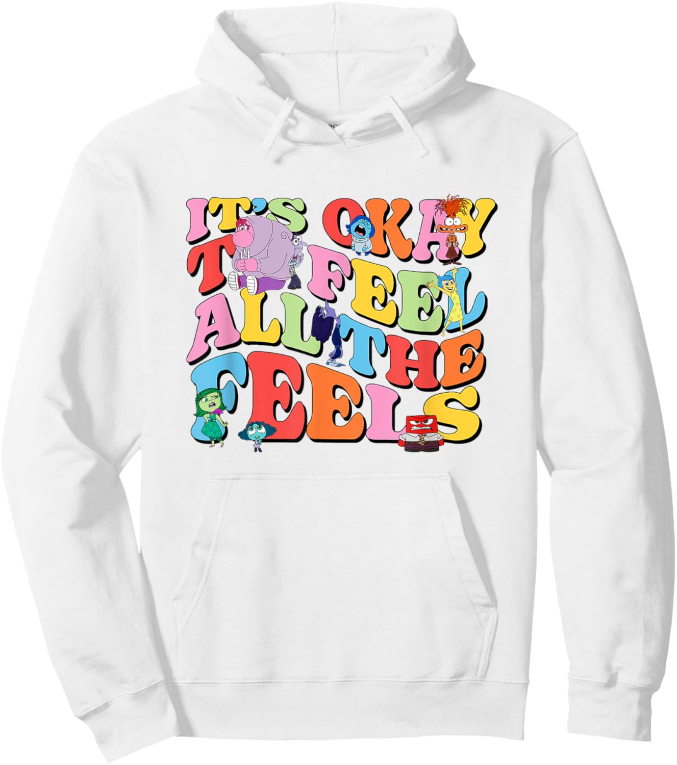 Disney Pixar Inside Out 2 It’s Okay To Feel All The Feels Hoodie - Hoodie | White