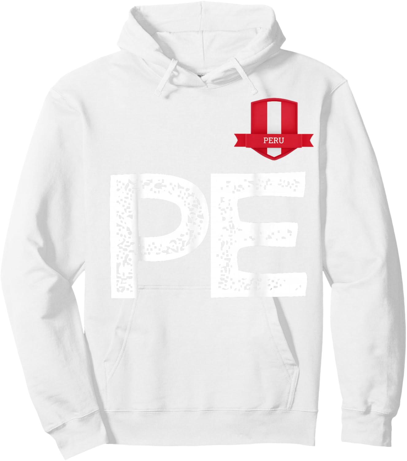 Peru Human Flag Letter P and Letter E Peru Hoodie - Hoodie | White