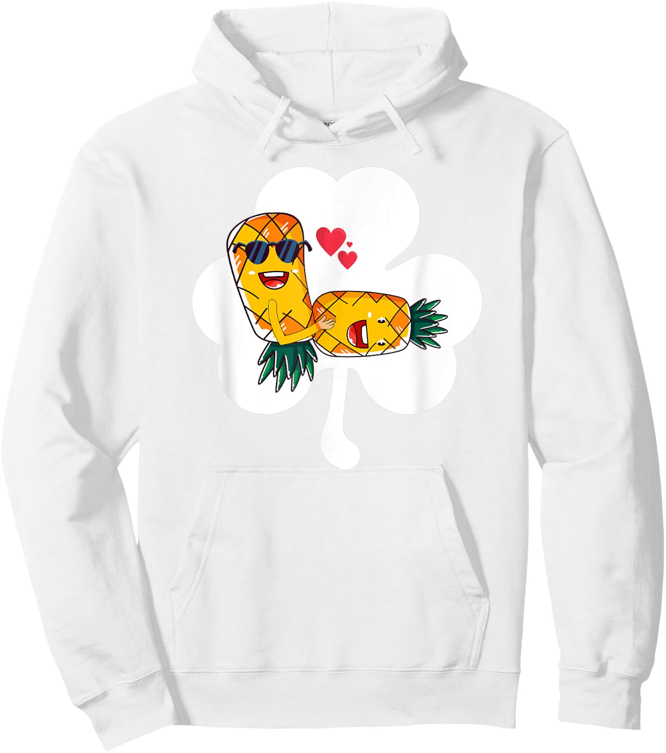 Lucky Swinger Upside Down Pineapple Making Love Shamrock Hoodie - Hoodie | White