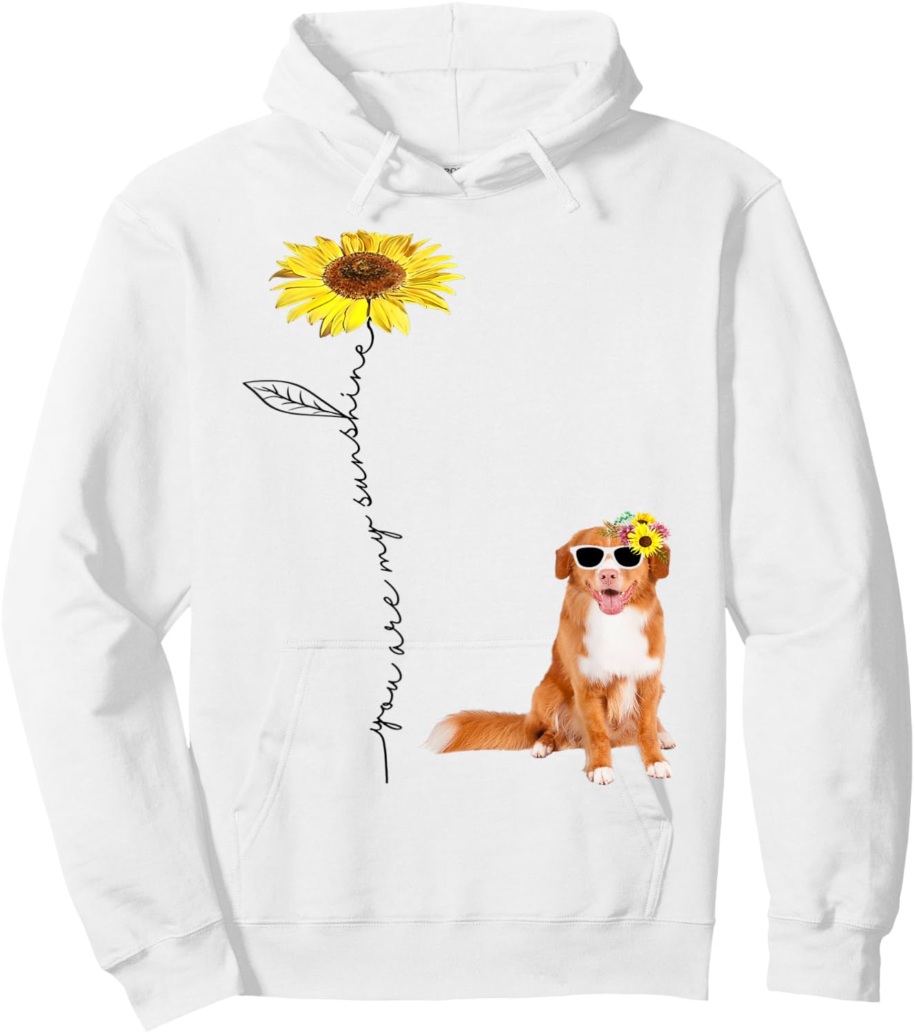 Sunflower and Nova Scotia Duck Tolling Retriever Hoodie - Hoodie | White