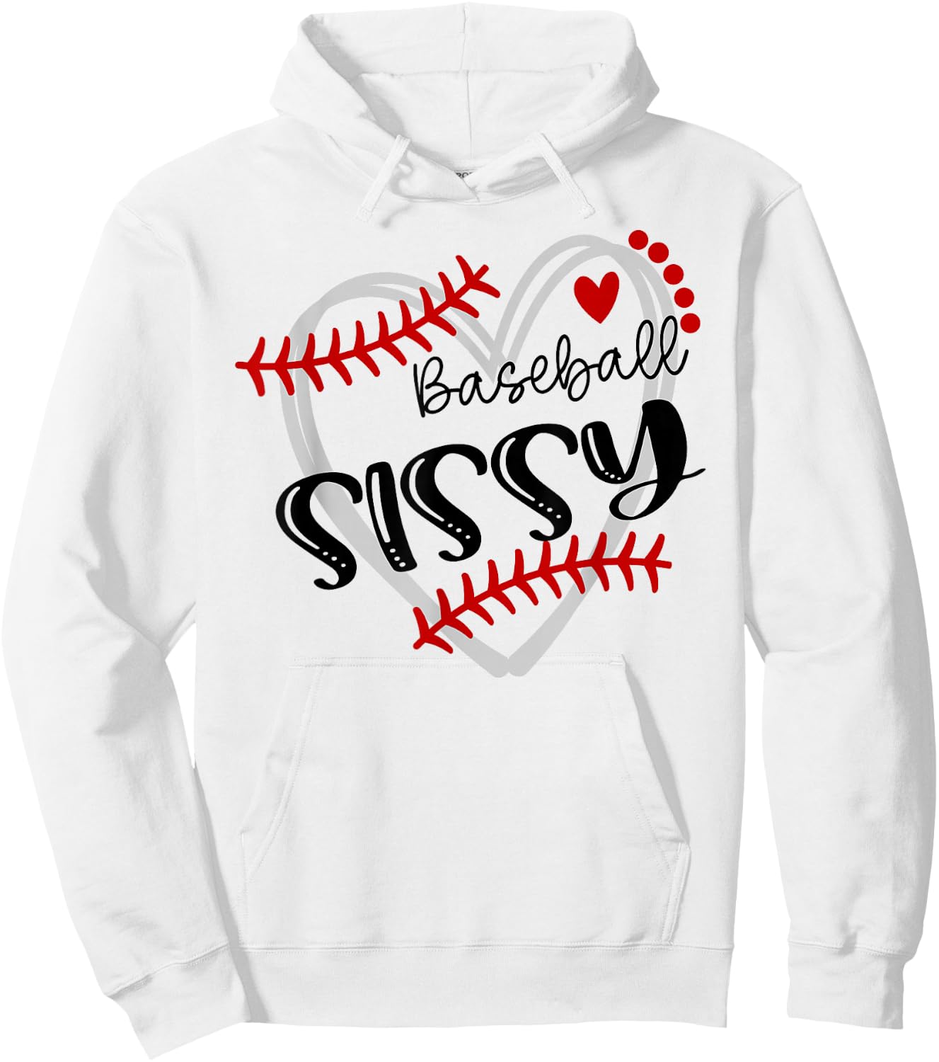 Personalized Baseball Heart Cute Sissy Women Baseball Hoodie - Hoodie | White
