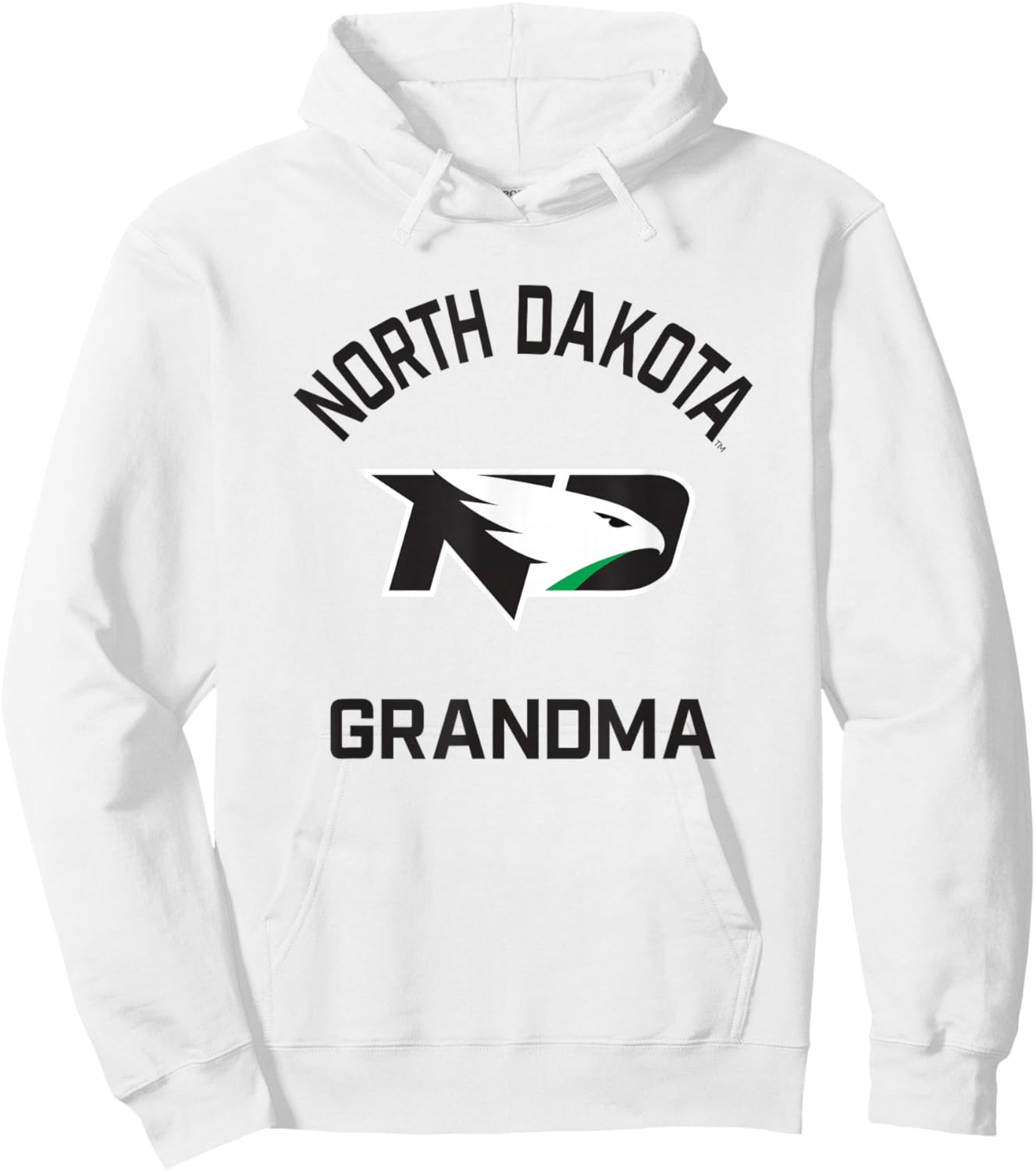 University of North Dakota Fighting Hawks Arched Grandma Hoodie - Hoodie | White
