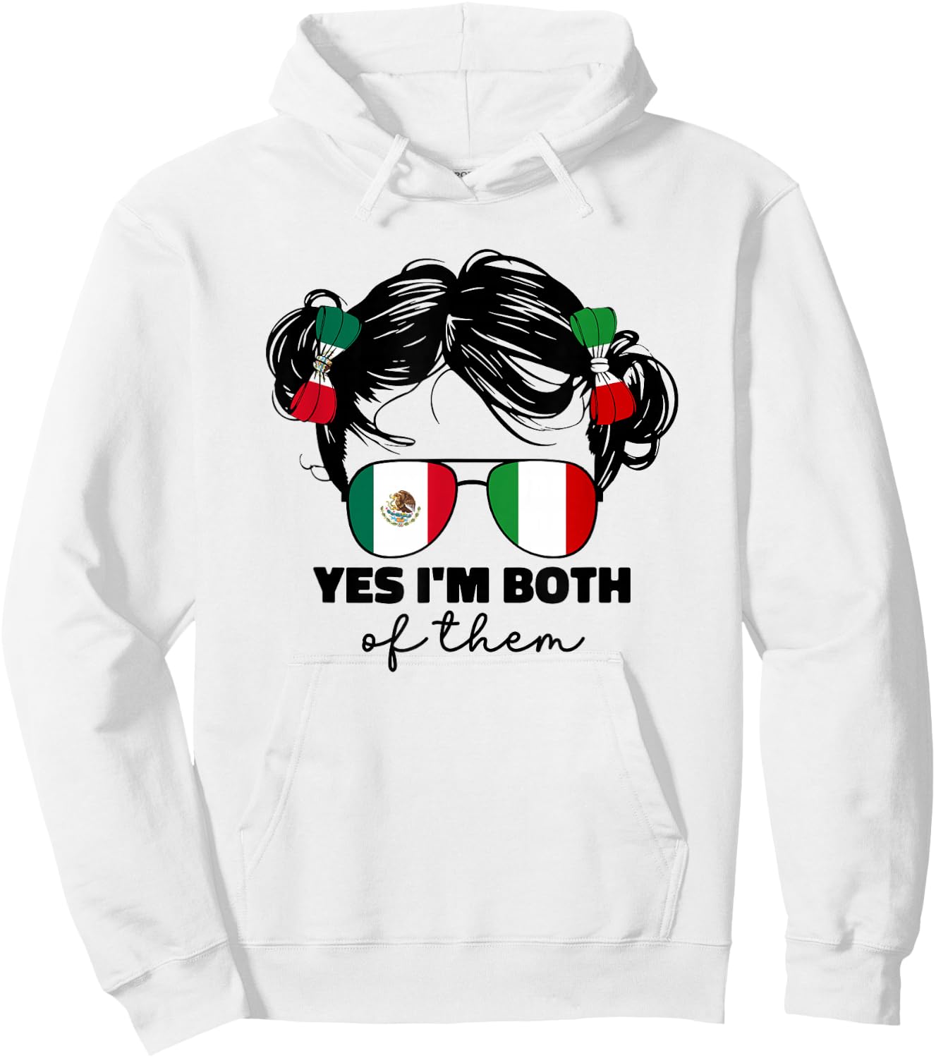 Girls Half Mexican And Italian Mexico Italy Flag Kids Girl Hoodie - Hoodie | White