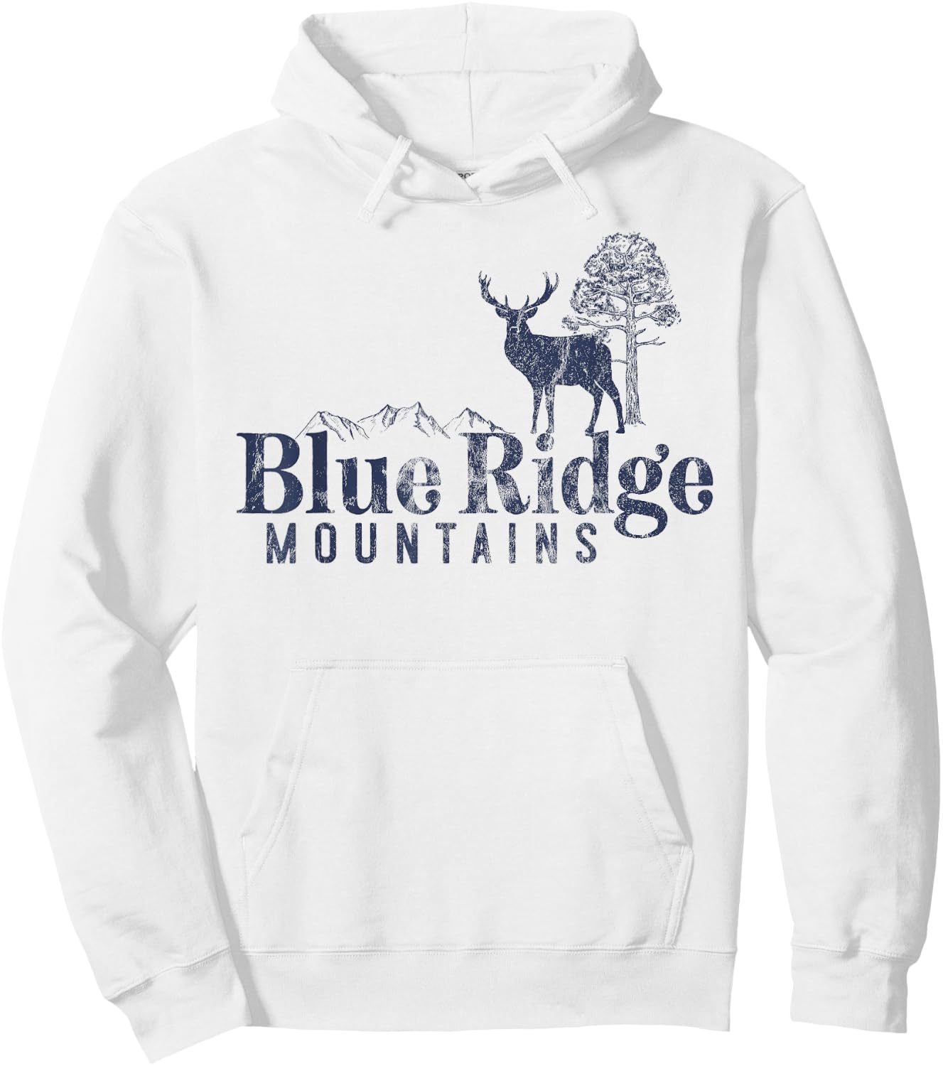 Blue Ridge Mountains Vintage Retro Style Men Women Outdoors Hoodie - Hoodie | White