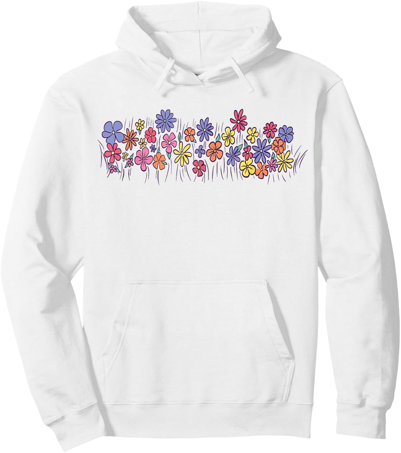Colourful Flowers Hoodie - Hoodie | White