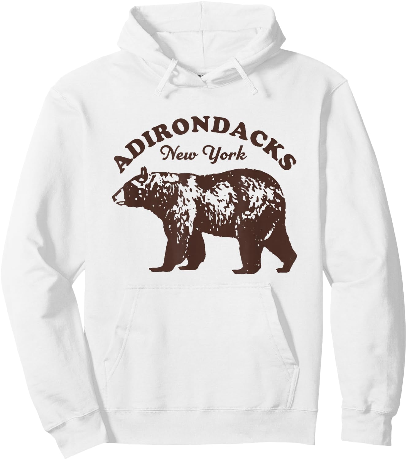 Adirondacks NY Bear Retro Vintage Style Hiking Mountains Men Hoodie - Hoodie | White
