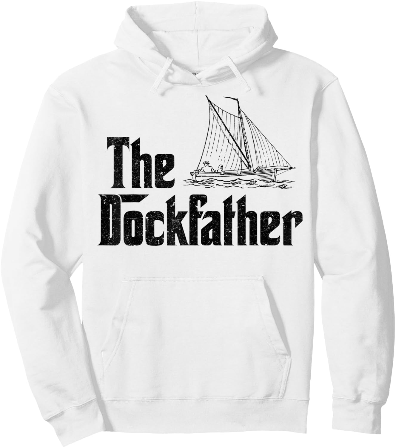 The Dockfather Funny Boating Fishing Boat Dad Captain Boater Hoodie - Hoodie | White