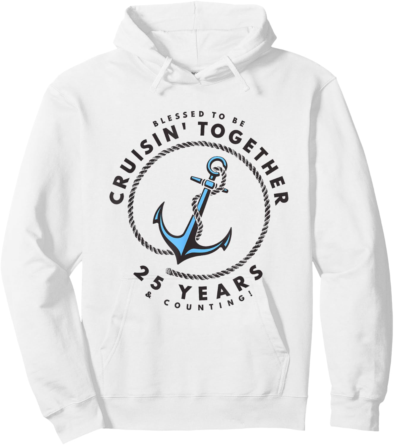 Couples Matching 25th Anniversary Cruise - Boat Anchor Hoodie - Hoodie | White