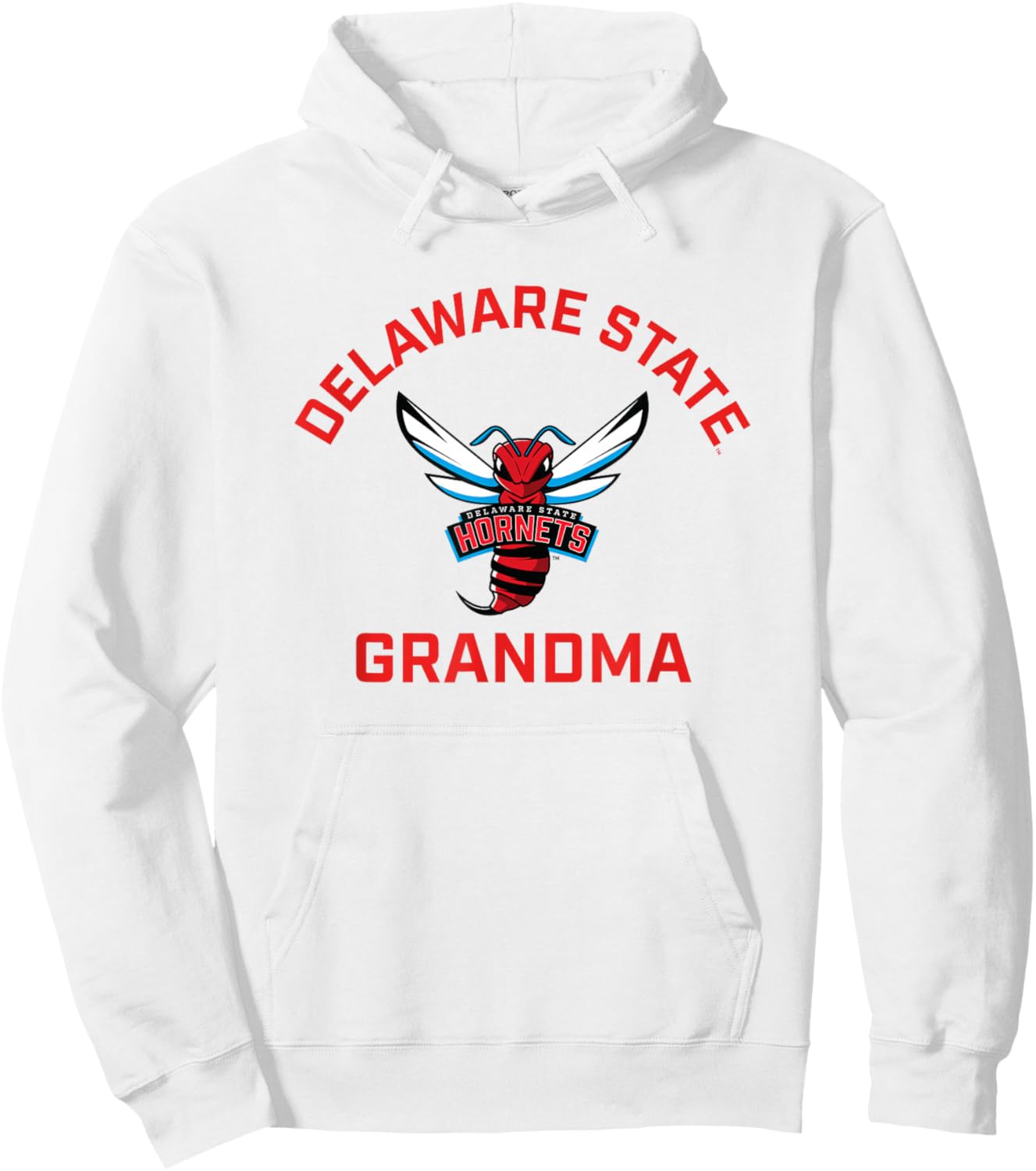 Delaware State University DSU Hornets Arched Grandma Hoodie - Hoodie | White