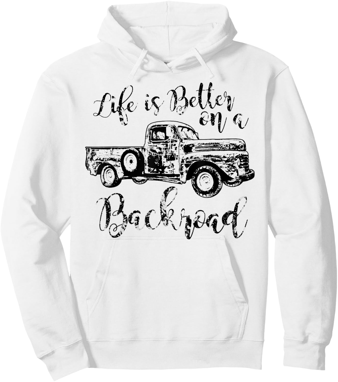 Life is better on a backroad country southern woman Vintage Hoodie - Hoodie | White