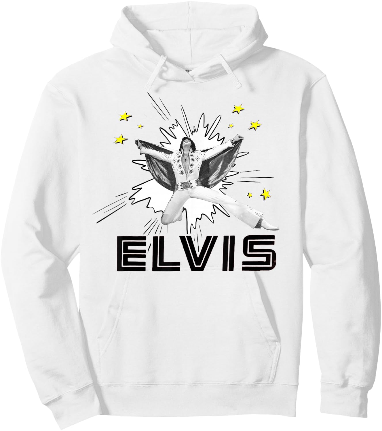 Elvis Presley Official The King Hoodie - Hoodie | White