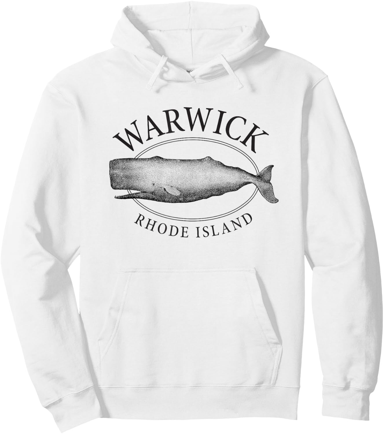 Warwick Rhode Island Vintage Whale Design Hoodie - Hoodie | White