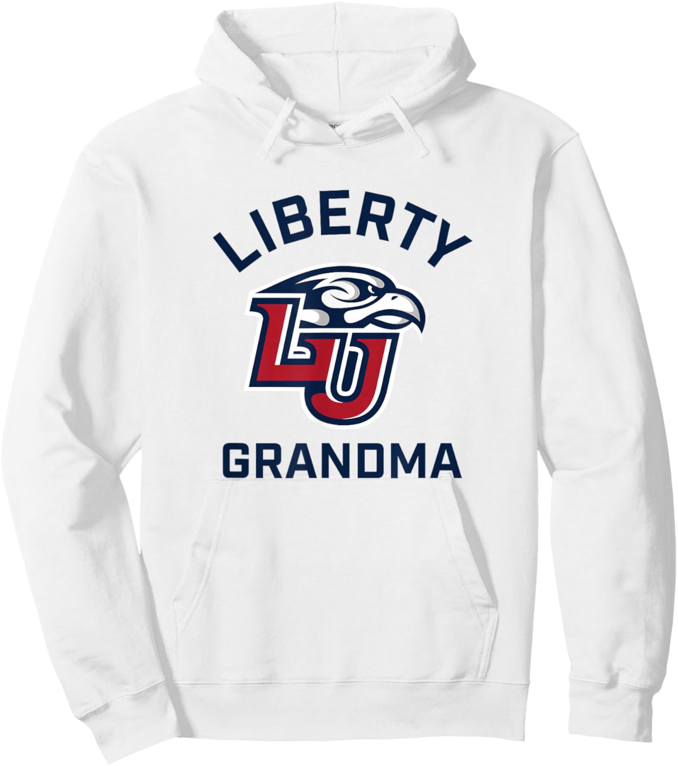 Liberty University Flames Arched Grandma Hoodie - Hoodie | White