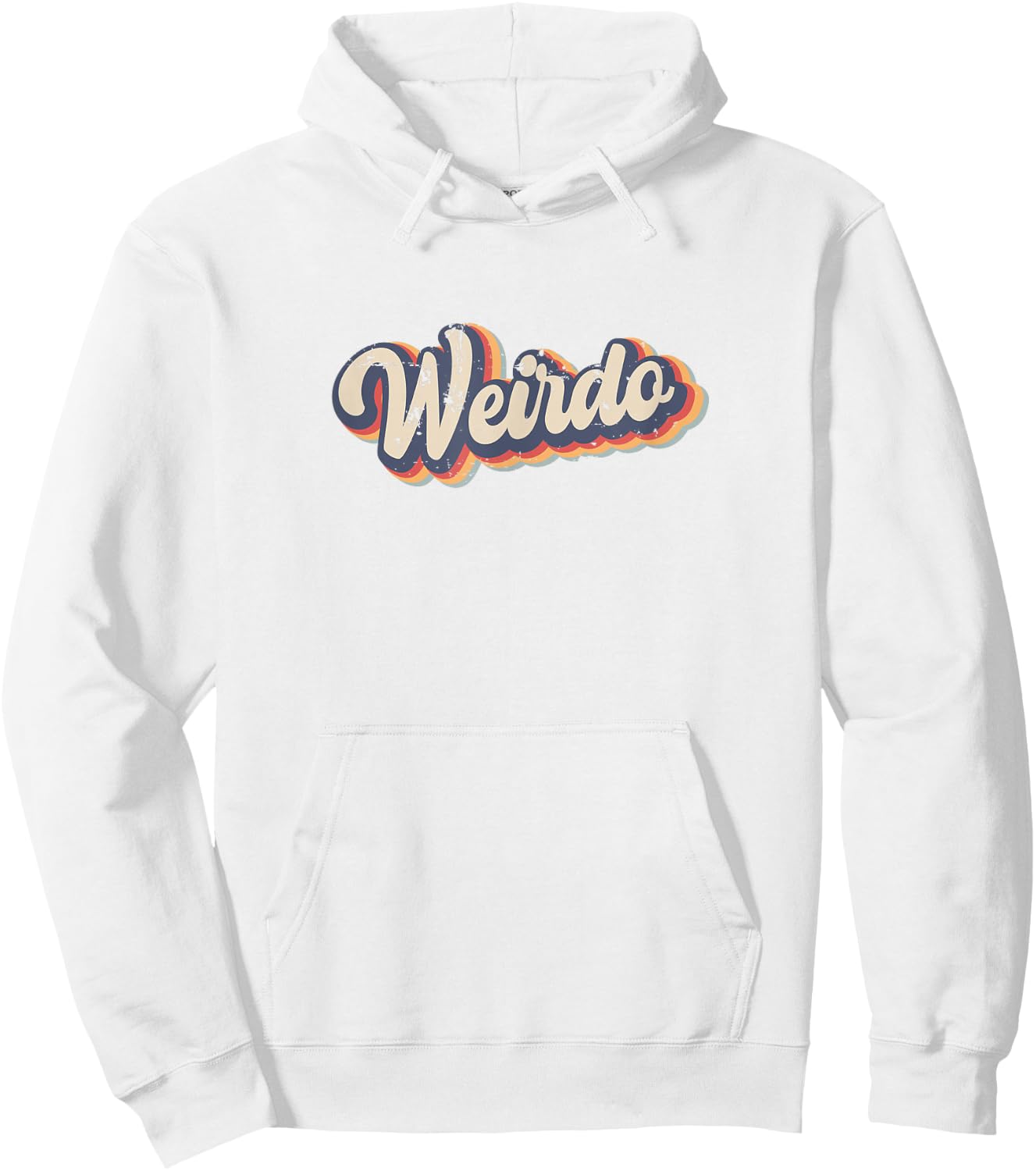 Weirdo Vintage Rainbow Funny strange or eccentric person Hoodie - Hoodie | White