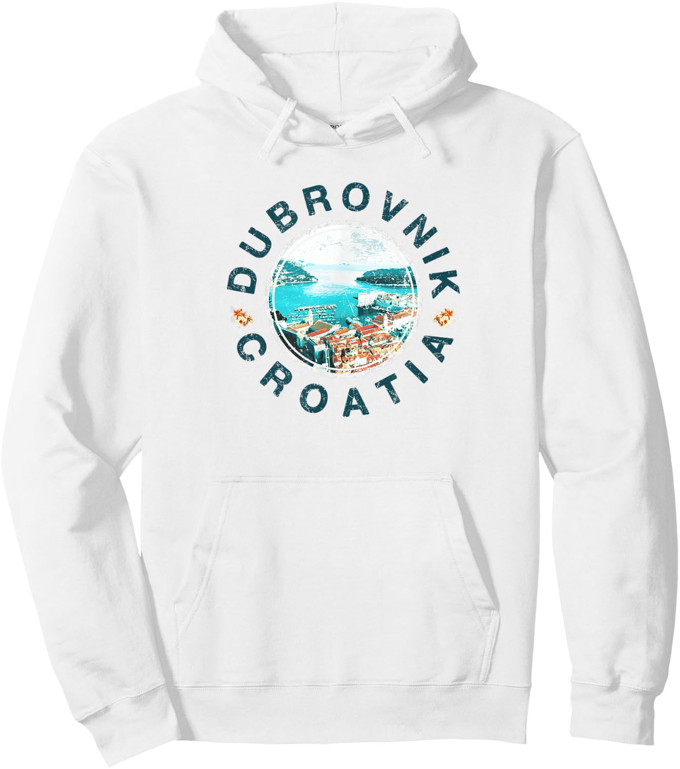 Croatia Dubrovnik Croatian Vintage Hoodie - Hoodie | White