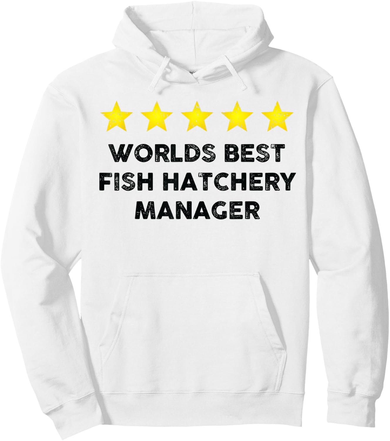 Vintage Five Star Worlds Best Fish Hatchery Rating Word Desi Hoodie - Hoodie | White