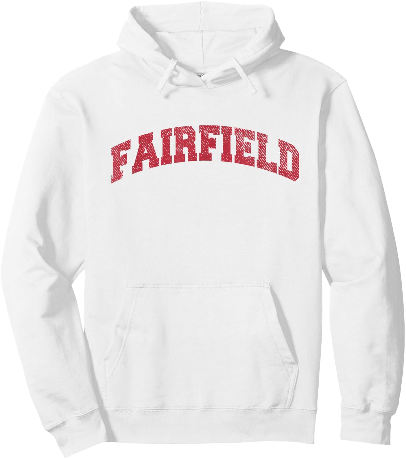 Fairfield Connecticut Classic Athletic Sports Distressed Hoodie - Hoodie | White