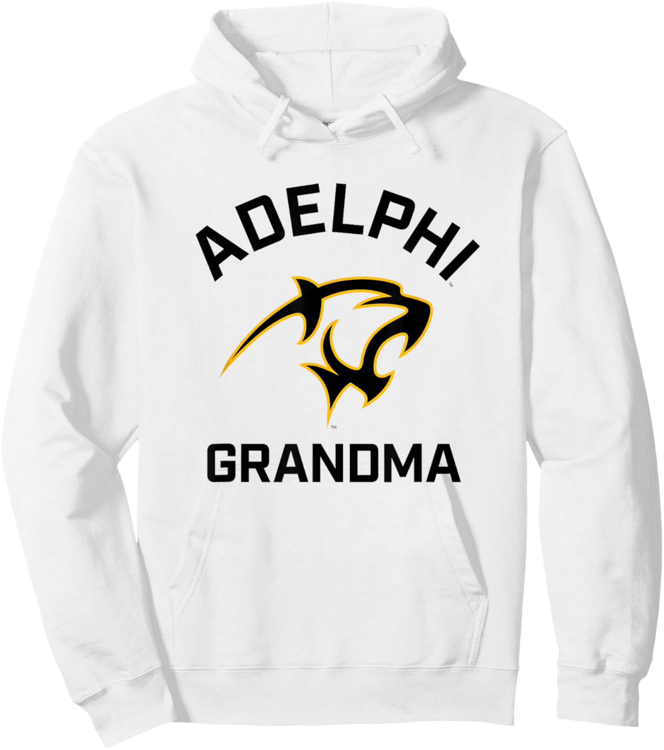 Adelphi University Panthers Arched Grandma Hoodie - Hoodie | White