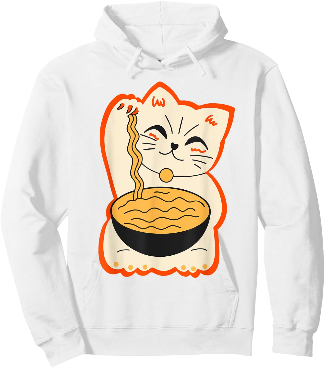 Cute Cat Ramen Teen Girl Women Funny Japanese Neko Kawaii Hoodie - Hoodie | White