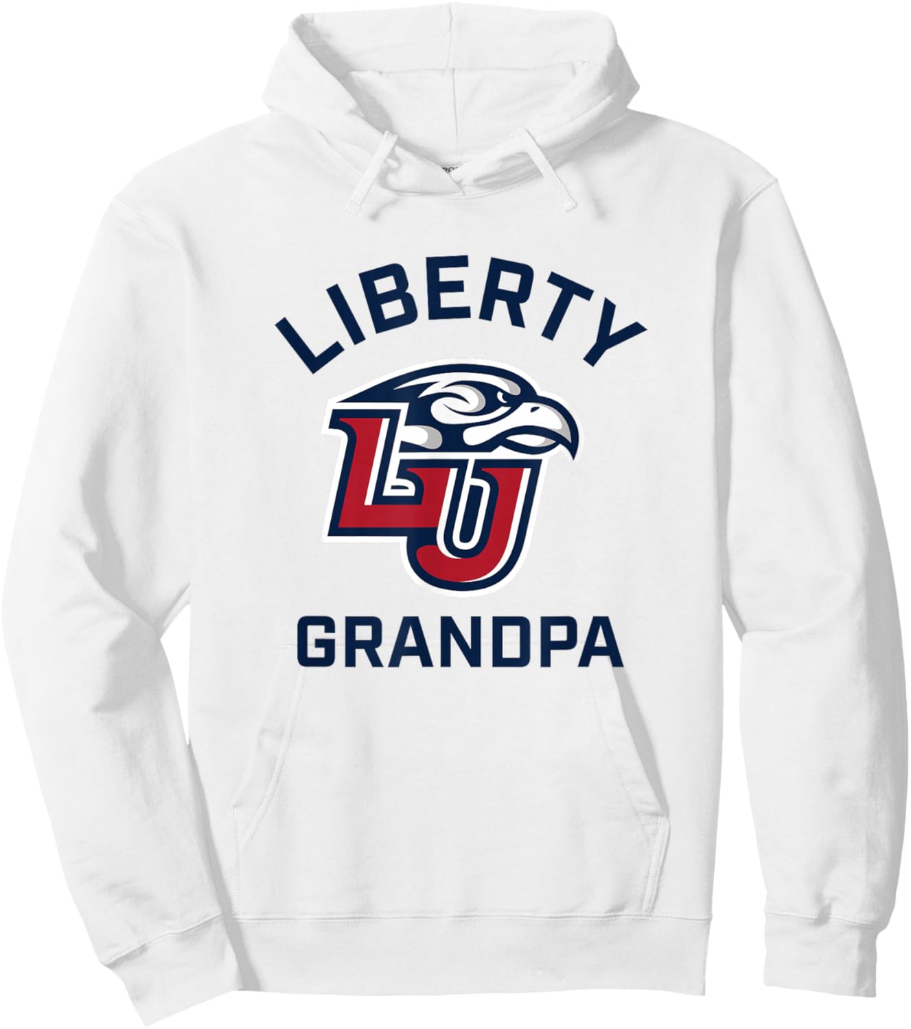 Liberty University Flames Arched Grandpa Hoodie - Hoodie | White