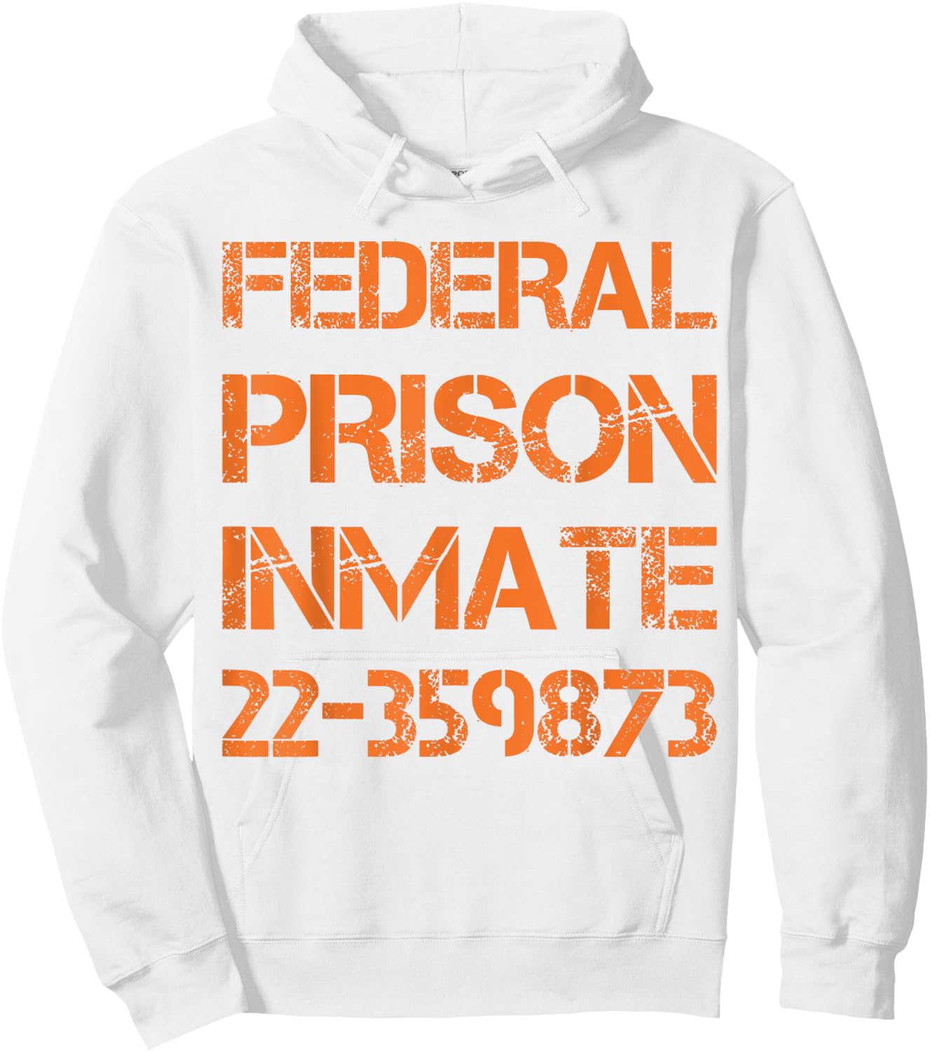 Halloween Federal Prison Jail Inmate Prisoner Costume Hoodie - Hoodie | White
