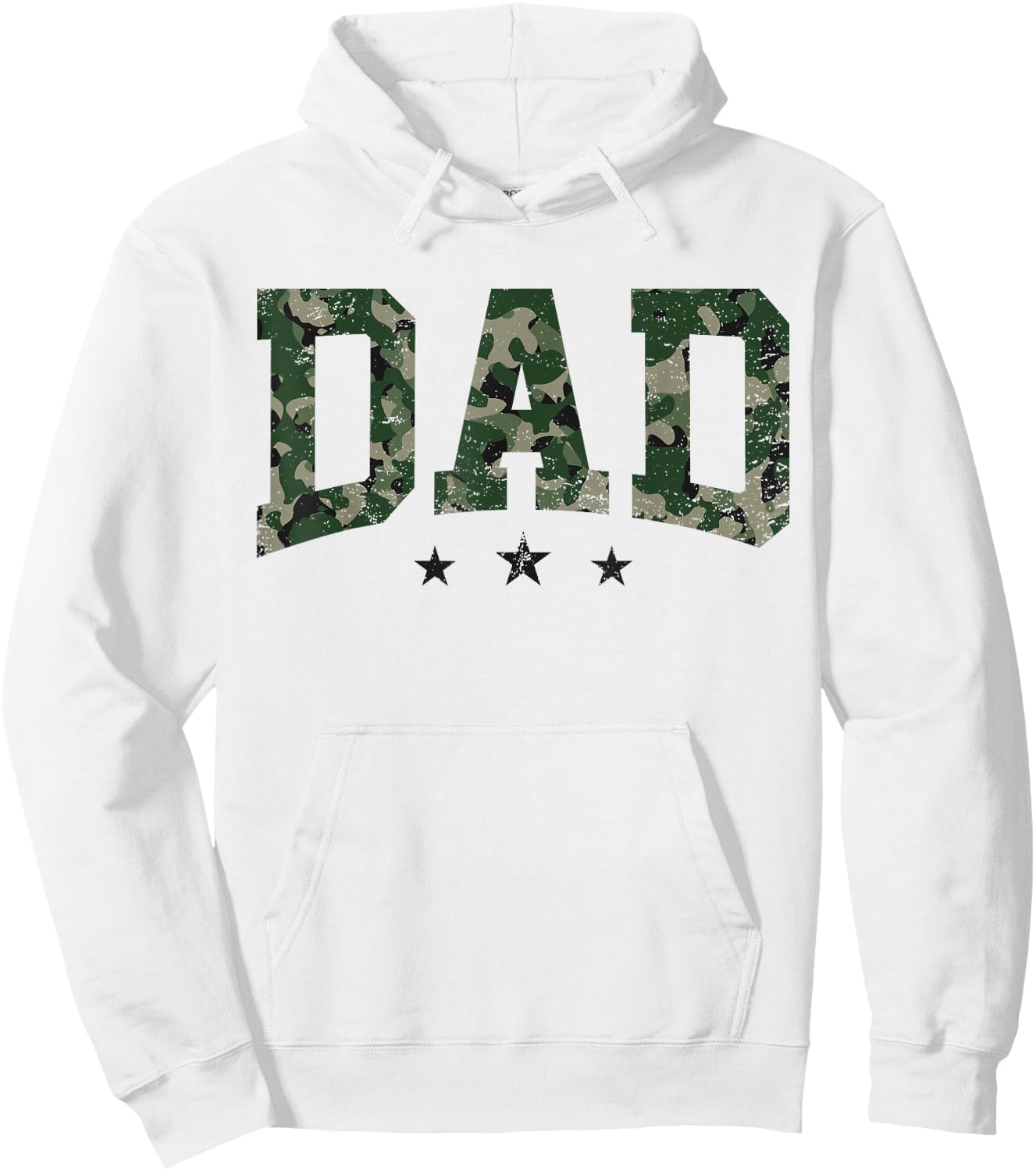 Camo Dad Father's Day Vintage Dad Daddy Camouflage Print Hoodie - Hoodie | White