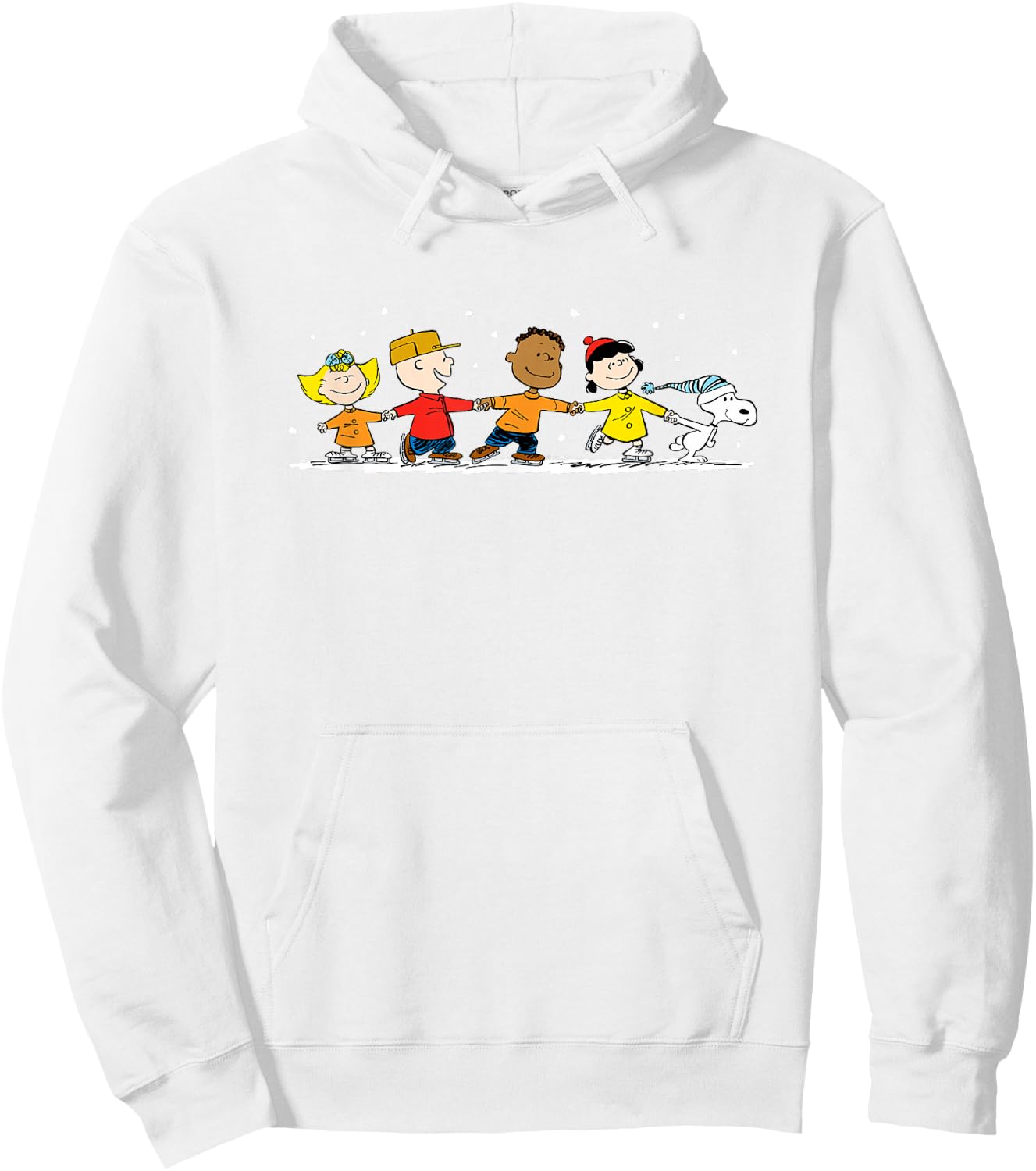 Peanuts - Snoopy Lucy Franklin Charlie Lucy Ice Skating Hoodie - Hoodie | White