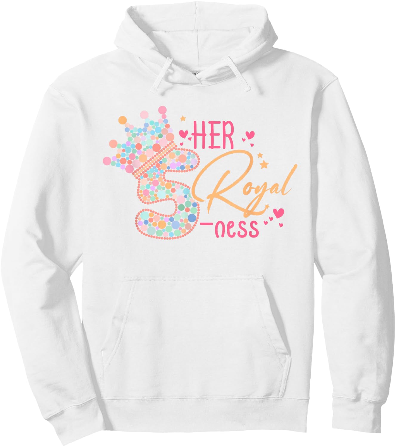 5th Birthday Her Royal Five-ness 5 Years Old Toddler Hoodie - Hoodie | White