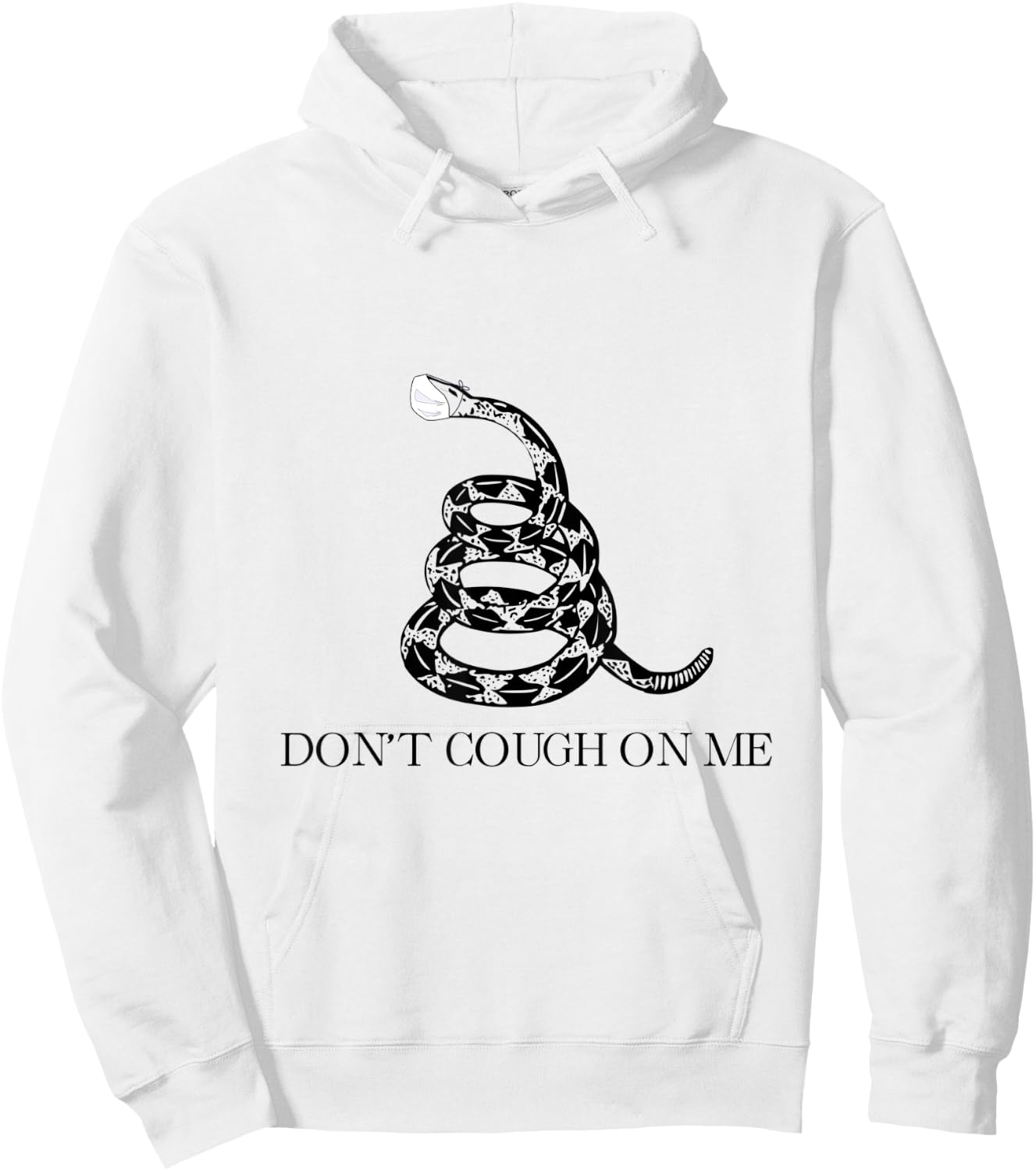 Gadsden Flag Facemask Snake Don't Cough on Me Hoodie - Hoodie | White