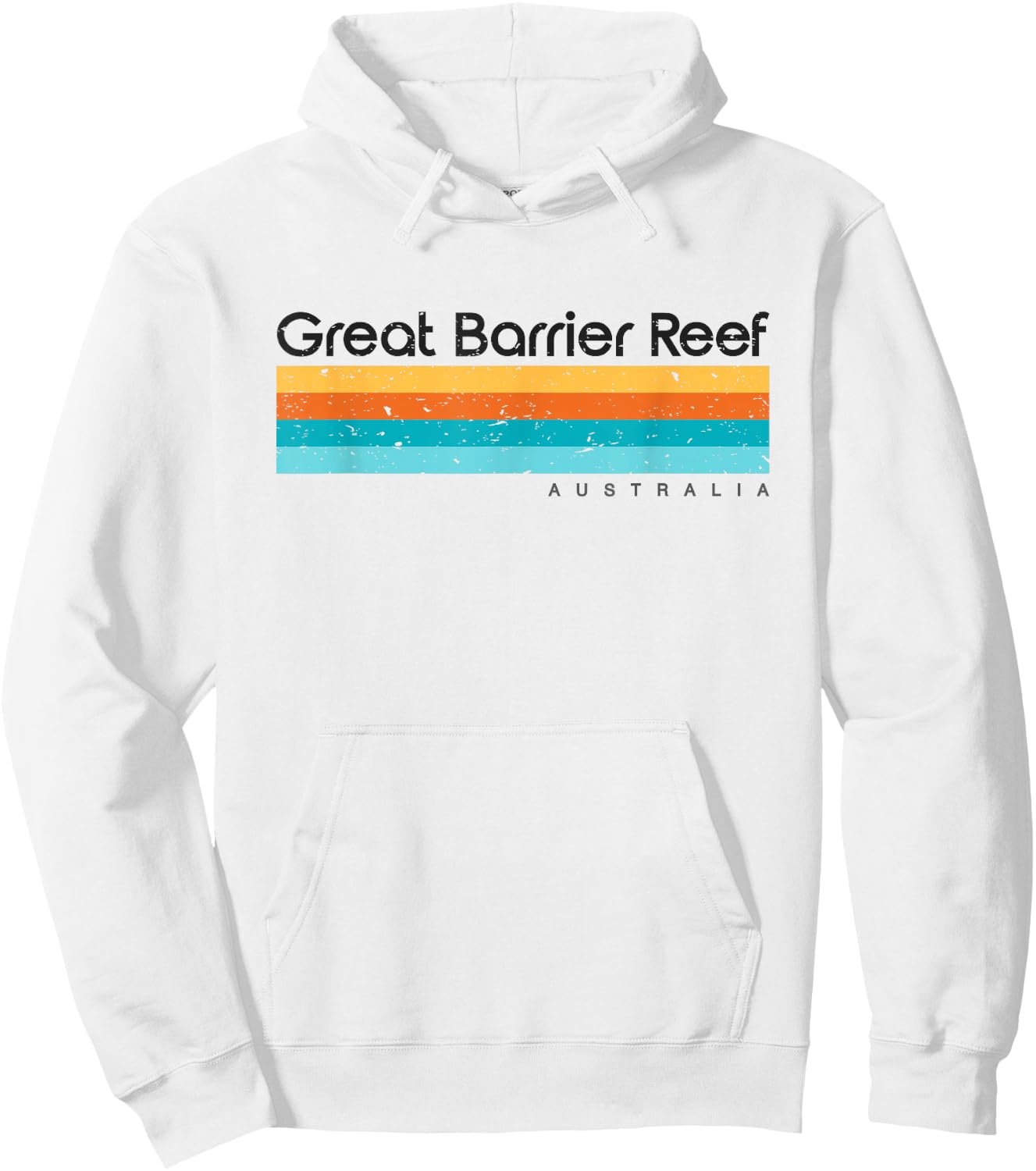 Vintage Great Barrier Reef Islands Australia Retro Design Hoodie - Hoodie | White